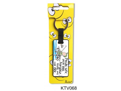 (KTV068) Vicces kulcstartó 7,5 cm - Pecás szív - Horgászos ajándékok 